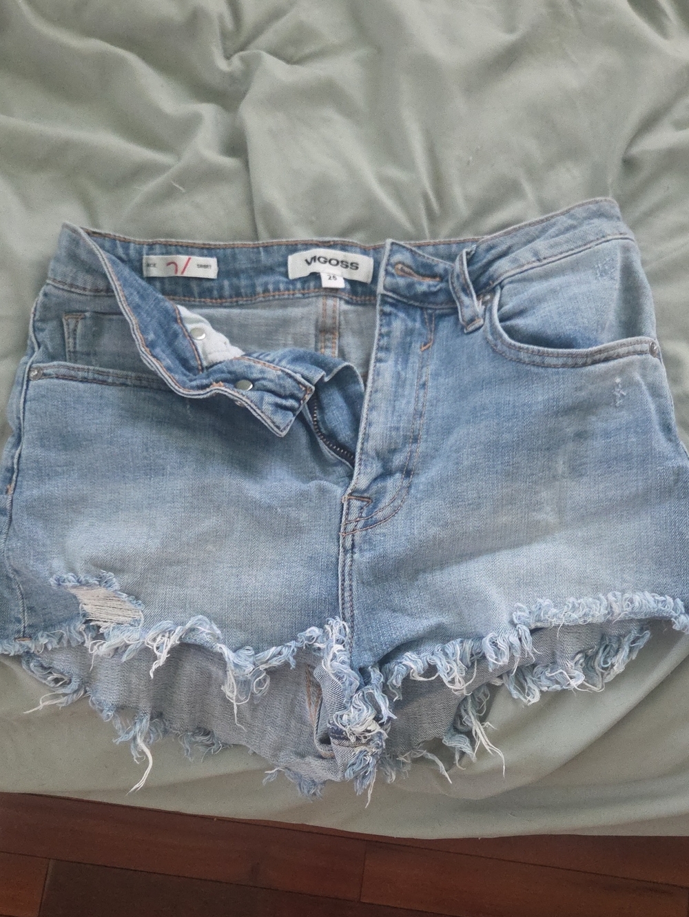 Vigoss Light Wash Distressed Denim Cutoff Shorts